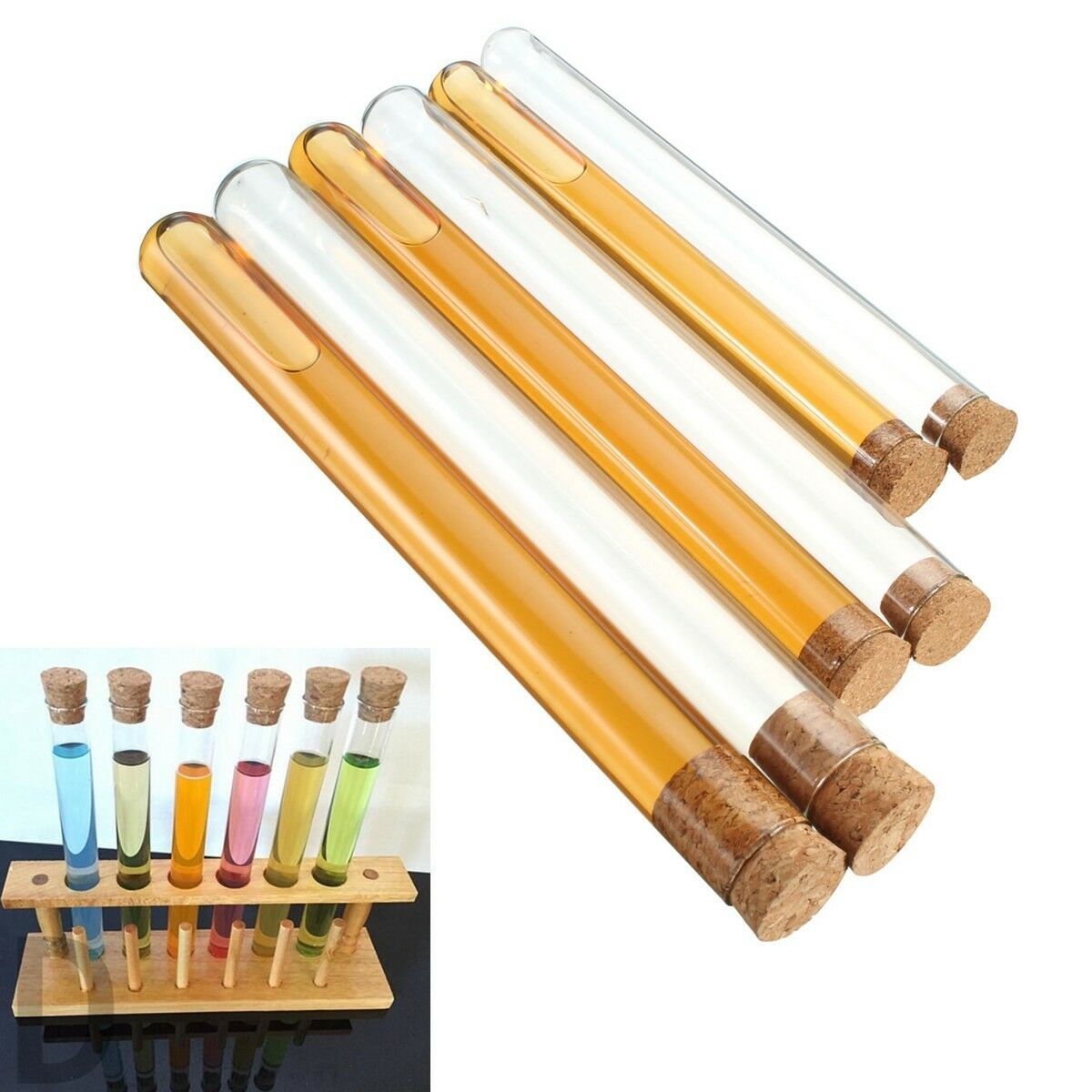 100 Uds 15 ml/20 ml tubo de ensayo de plástico con frasco con tapón de corcho botellas de muestra objetos caseros frascos para almacenar alimentos envase de caramelos