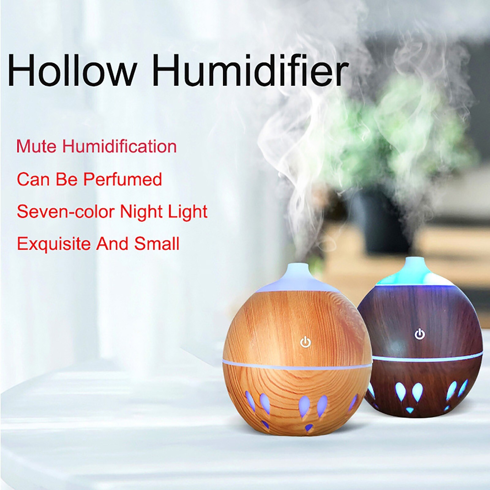 4# Electric Humidifier Essential Aroma Oil Diffuser Ultrasonic Wood Grain Air Humidifier Usb Mini Mist Maker Led Light For Home