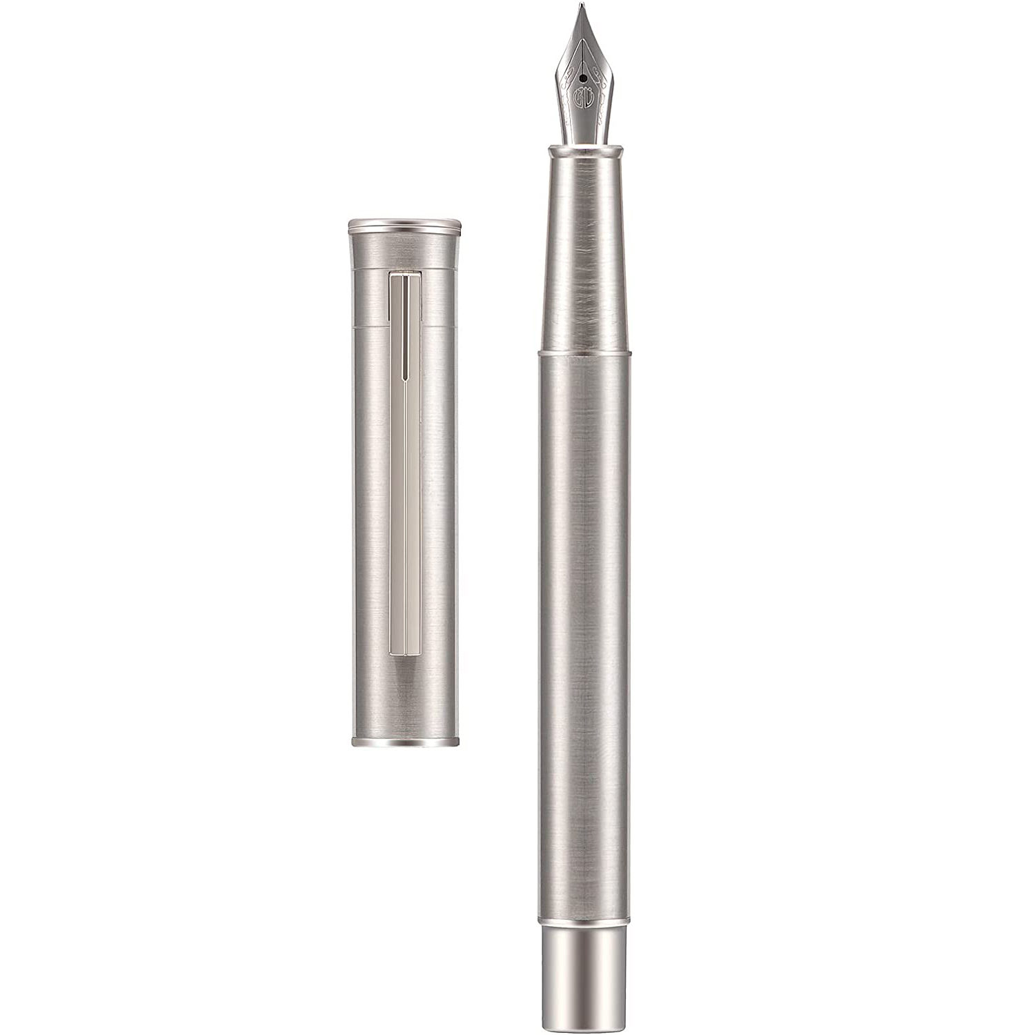 Penna stilografica in acciaio inossidabile Hongdian 1861 EF/F/M/pennino piegato, impostato di penne da scrittura lisce dal design classico