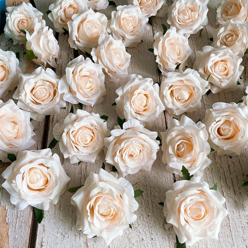 5 adet/grup yapay gül çiçek başları parti duvar dekor flores düğün kemer DIY dekorasyon malzemeleri ipek gül el sanatları çelenk