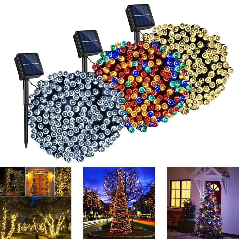 Ulkokäyttöön tarkoitetut aurinkovalot 8 valaistustilaa led-jääpuikkokeijumerkkijono kesäpuutarha retkeily hääjuhla seinäparvekkeen koristelu
