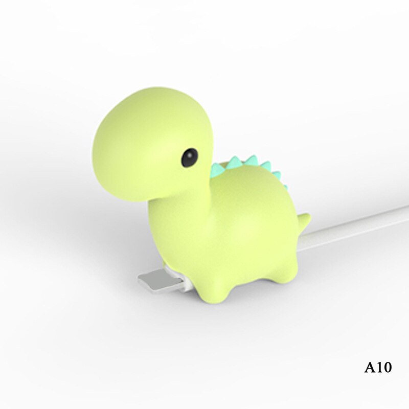 Søte tegneserier dyr bite kabel databeskytter fisk dinosaur hund shaper kabel opptrekker arrangør iphone ipad datalinje beskyttelse: Grå