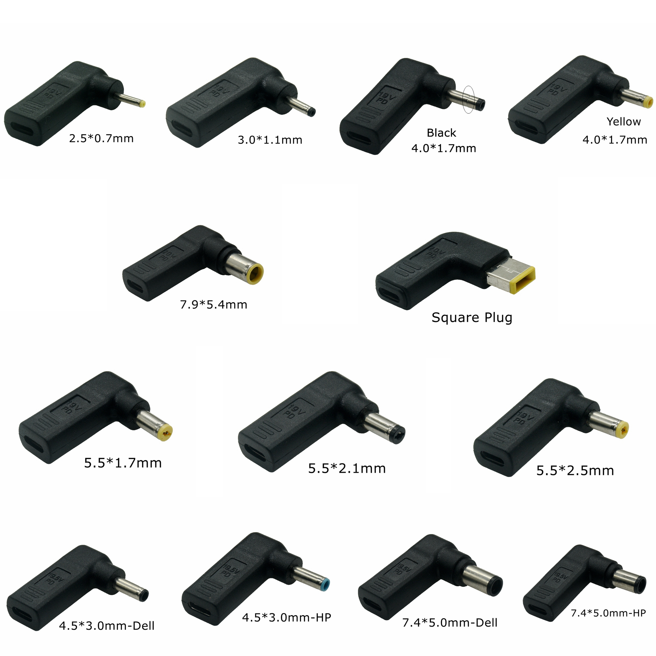 Pd Spoof Adapter Plug Converter Usb Type C Vrouw Naar 7.4X5.0Mm 4.5X3.0Mm 5.5X2.5Mm Mannelijke Laptop Dc Uitgang Jack Connector