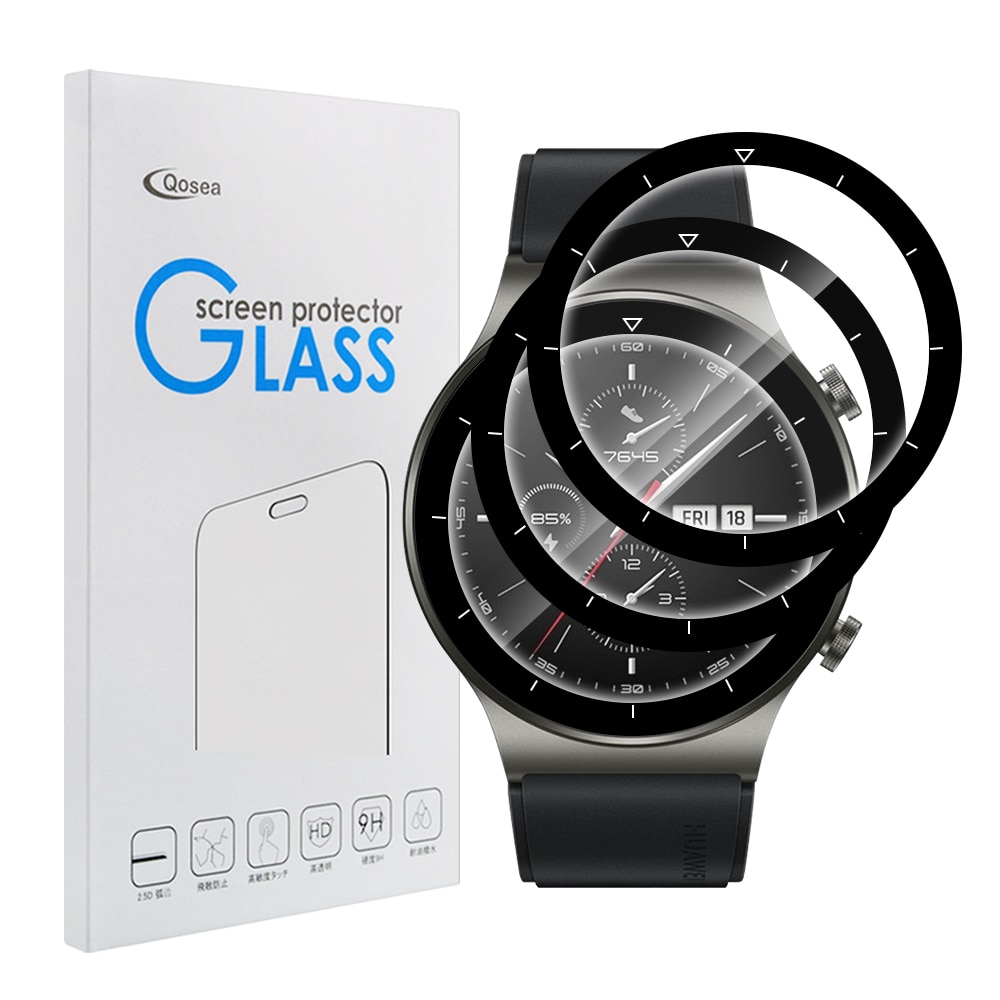 2 Stuks Screen Protector Voor Huawei Horloge Gt 2 Pro Gehard Glas Volledige Cover 9H Clear Anti-Kras screen Guard Onbreekbaar