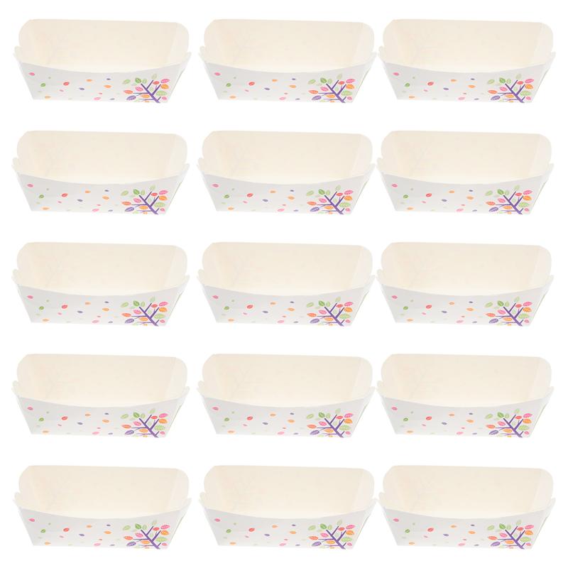 100Pcs Wegwerp Voedsel Dienblad Boot Vorm Papier Verpakking Box Snack Wikkelen Doos Gebakken Kip Dog Olie-proof Papier Dozen: Default Title