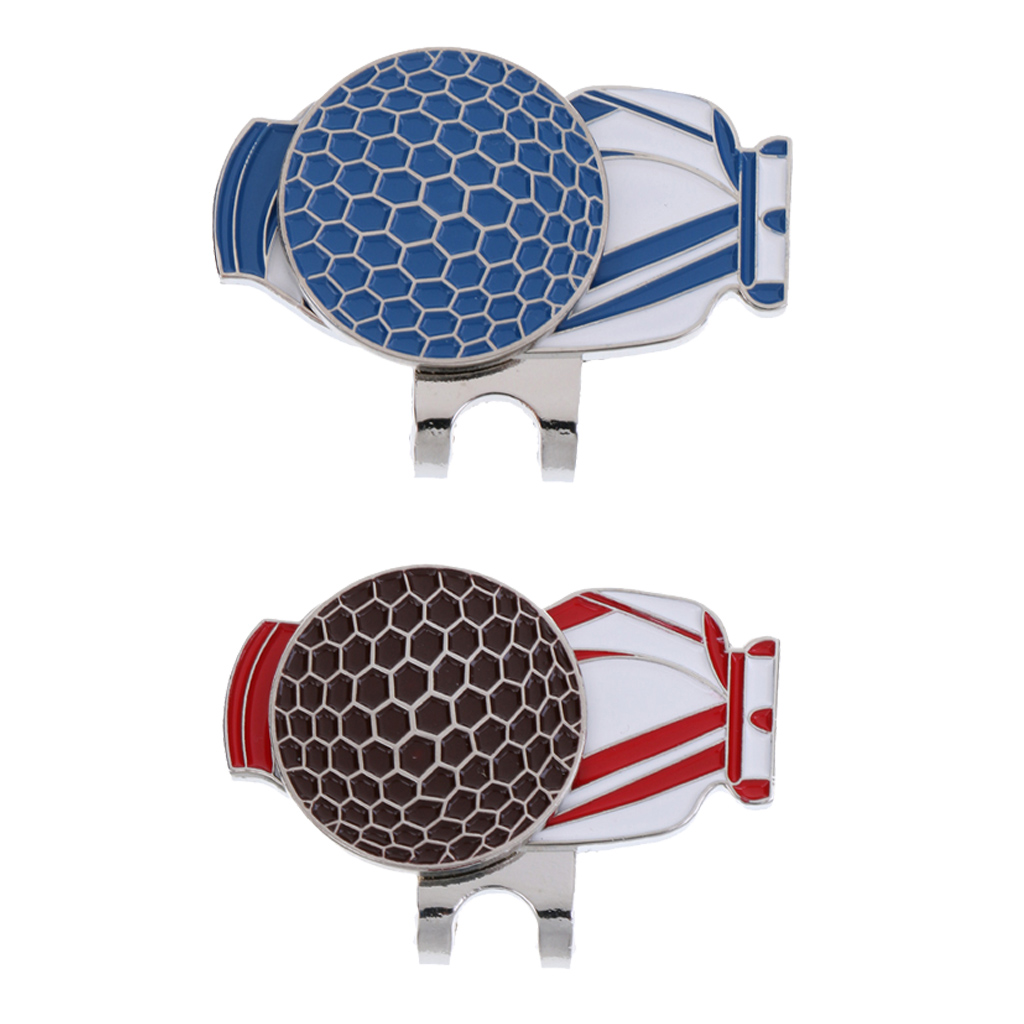 Sæt  of 2 stykker golfmarkører med magnetisk golfhatclips fantastisk golfspiller og golftilbehør