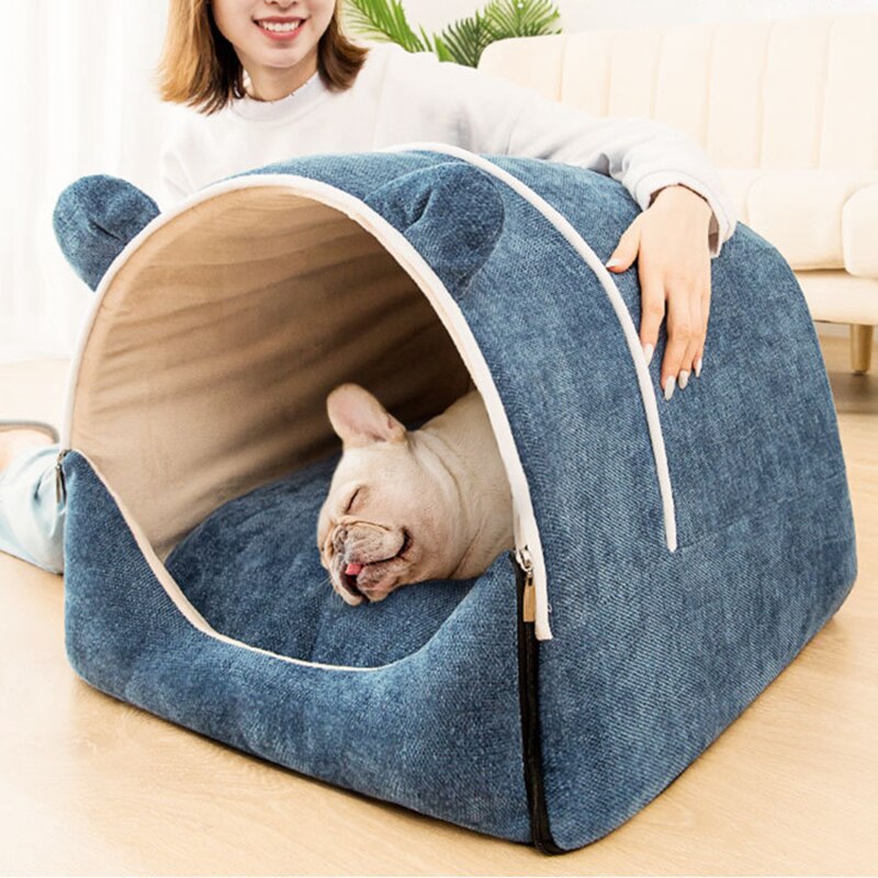 Dog House Winter Warm Pet Puppy Bed Enclosed Room ... – Grandado