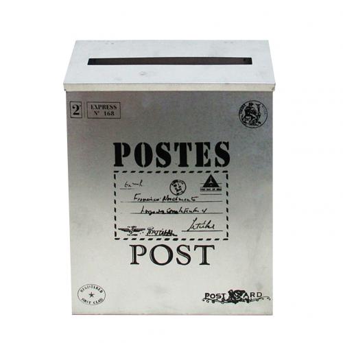 Buzón de hierro colgante de pared Vintage, buzón de correo Postal, caja de periódico, decoración del hogar, el producto es un buzón universal de estilo americano: White Iron
