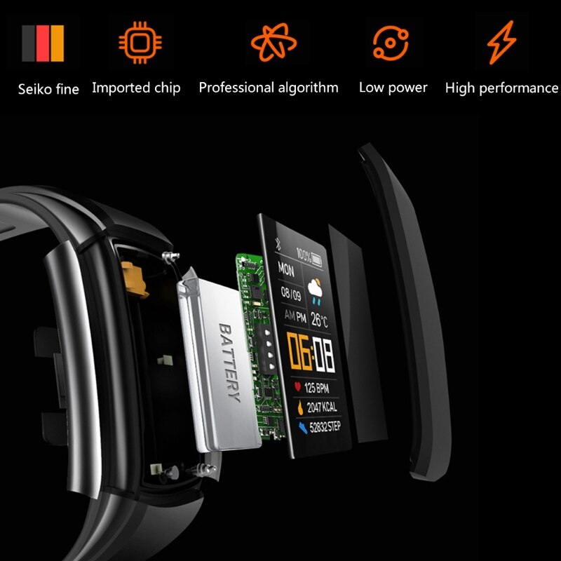 C5 Smart Fitness Watch Heart Rate Monitor Fitness Tracker IP67 Waterproof Pedometer Fitness Watch for Runner Unniversal