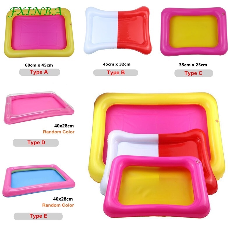 FXINBA 5 Types PVC gonflable plateau de sable piscine de pêche enfants jouent sable boîte moulage argile boue Slime fournitures Lizun jouets plage intérieure