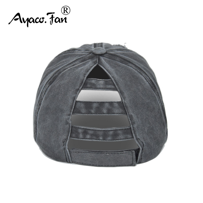 Boné de beisebol buraco lavado nova primavera sólida sunhat homens mulheres verão algodão snapback bonés hip hop chapéu de pesca retro rabo de cavalo viseira