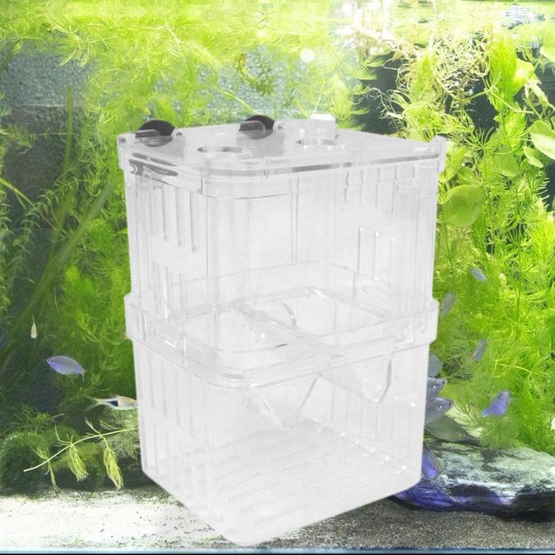 Aquarium Incubator Box Acrylic Fish Tank Breeding Box Aquarium Double Guppies Hatching Incubator Reptile Cage Turtle House