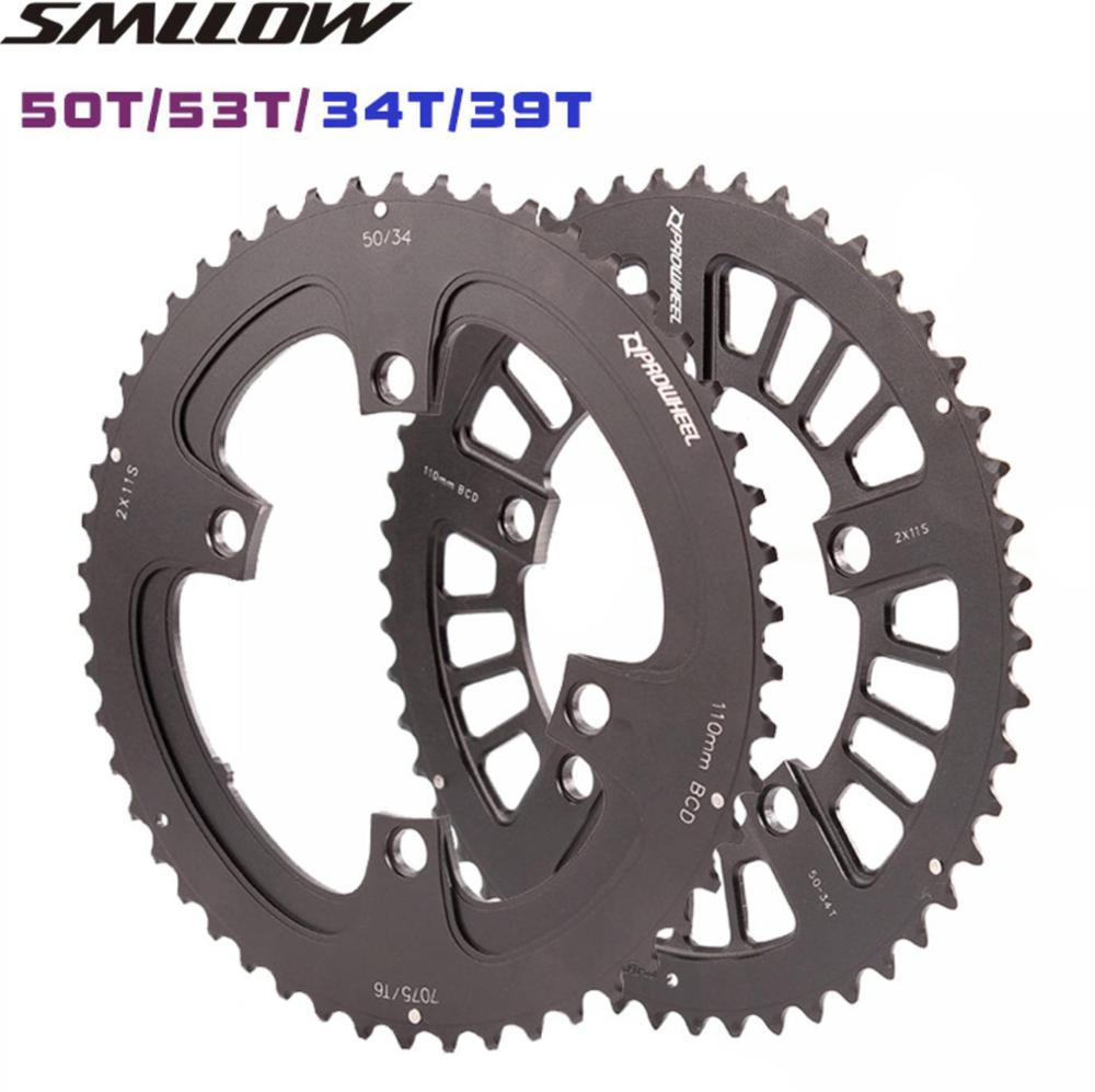 Prowheel Road Bike Chainwheel 8/9/10/11 Speed 53/50/39/34T BCD 110/130mm Bike Chainring Steel Aluminum Alloy Bike Accessories