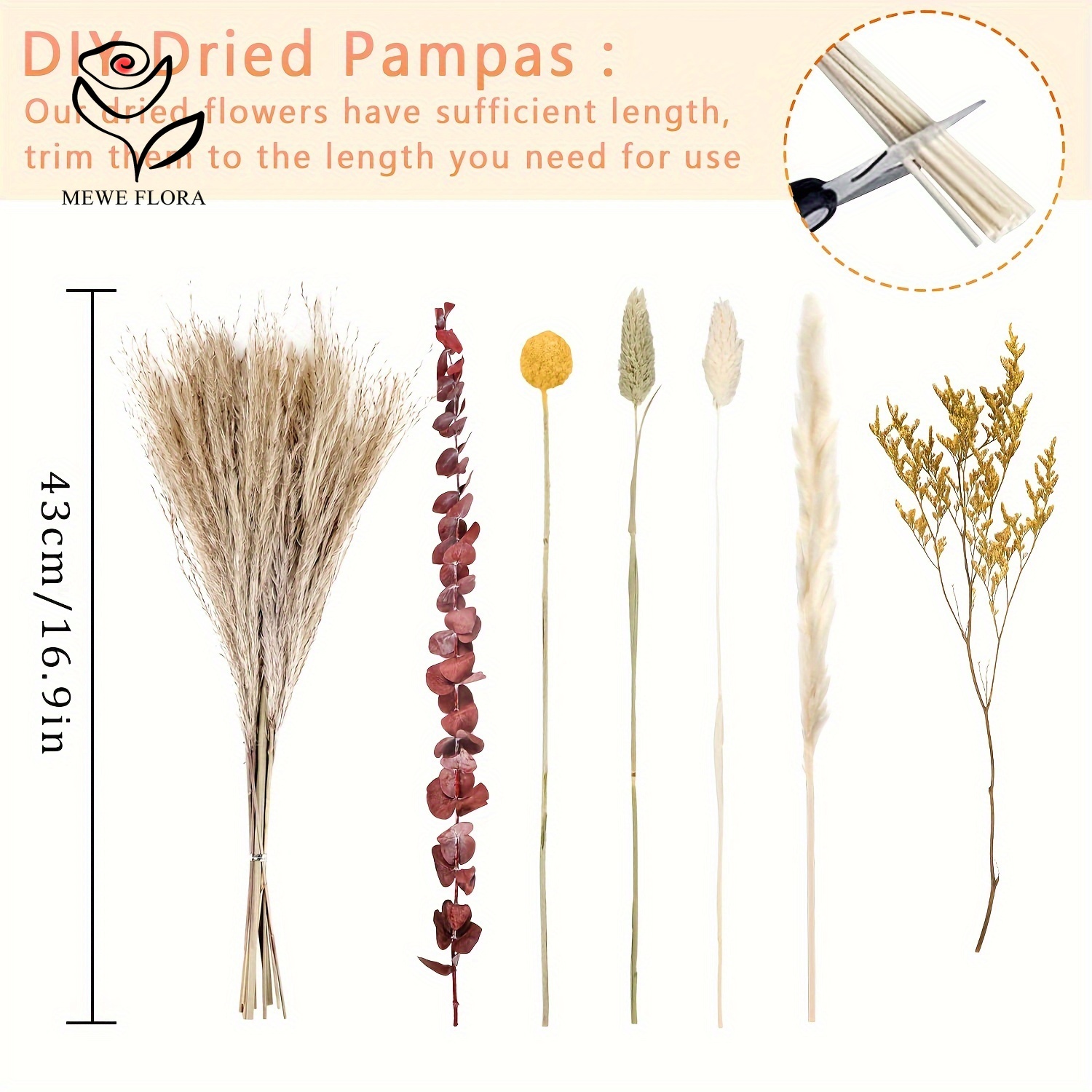 80 pz fiori secchi pampa codice di coniglio mazzo di erba floreale decorazioni per matrimoni conservare foglie di eucalipto canne decorazione vaso per la casa