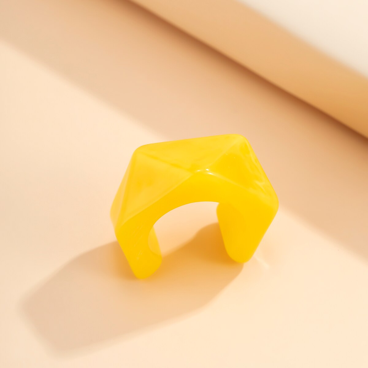 Gennemsigtig akryl geometriske åbne ringe regnbue farverige harpiks kno finger ringe til kvinder piger smykke fest: 02