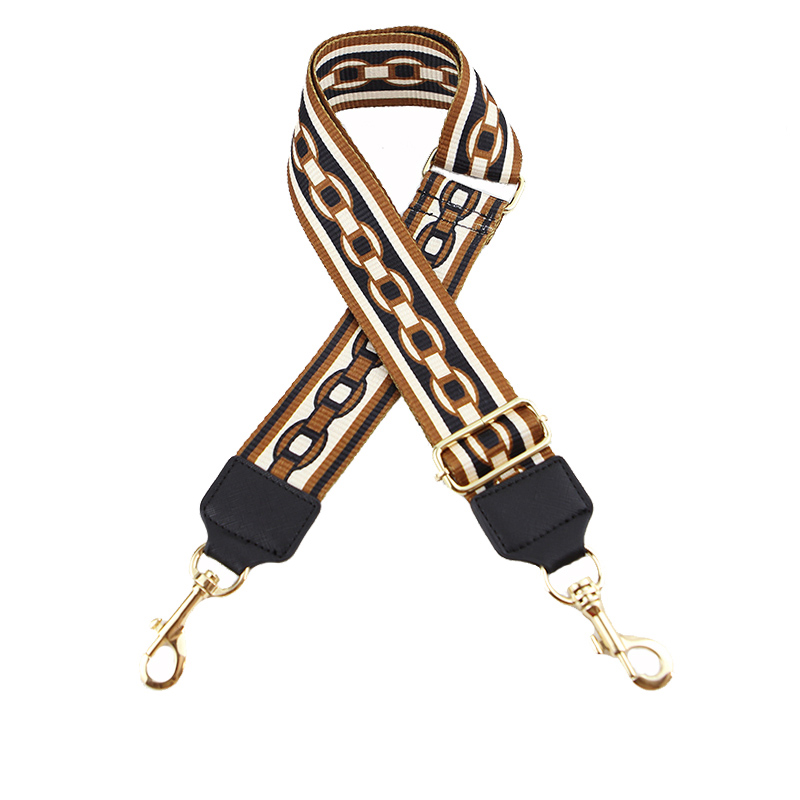handtassen strap keten patroon gouden gesp canvas tas riem studs trendy bedrijf schouderbanden qn326: brown chain