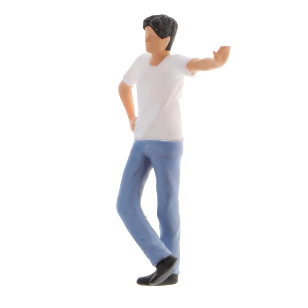 1/64 Gli Uomini Figura Scena Carattere Street Persone Modello Treni in miniatura Architettonica Layout di Decorazione per la Casa Delle Bambole: White Shirt
