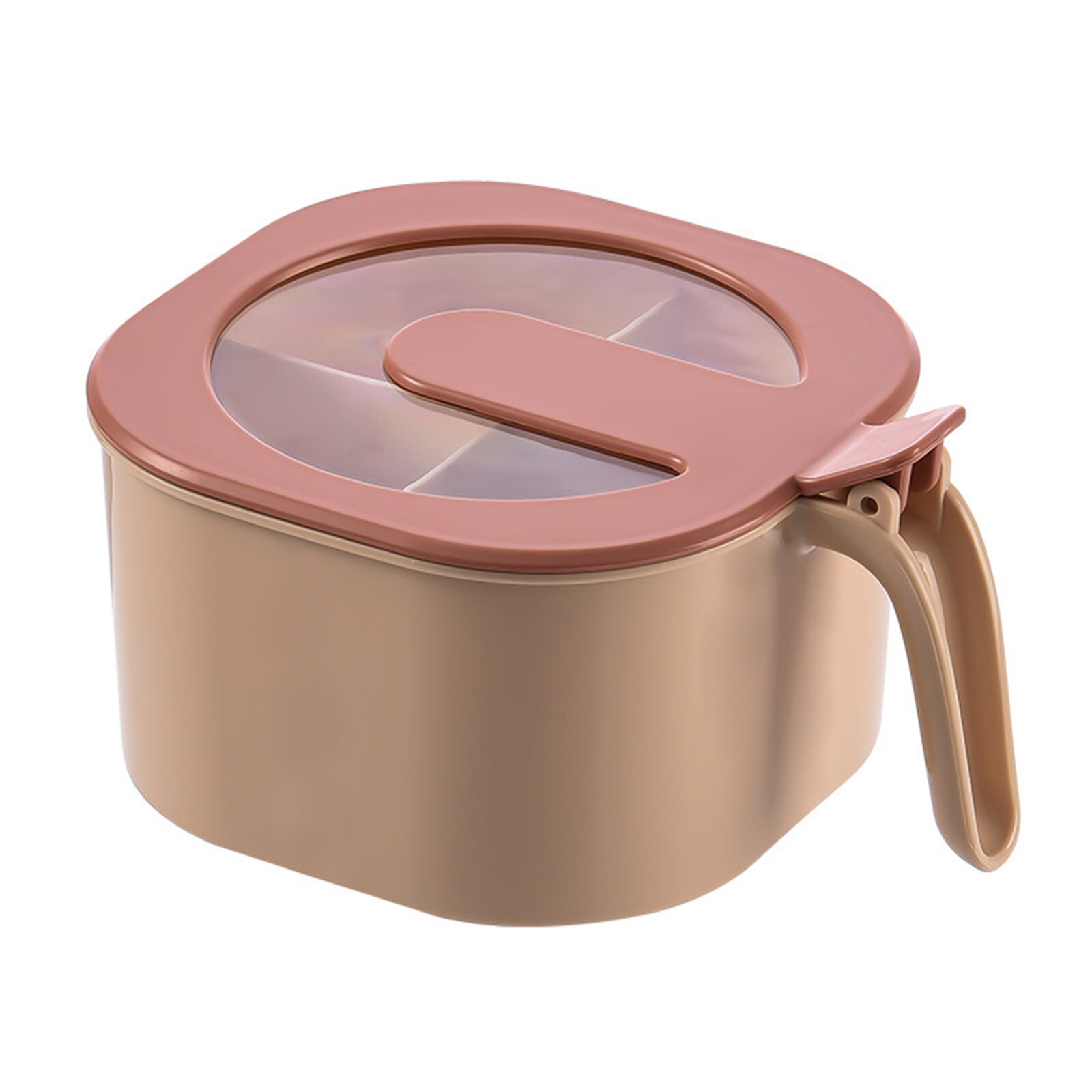Kryddlåda saltburk kök kryddor arrangör socker förvaringslåda med lock 4- fack hushålls fping: Rosa