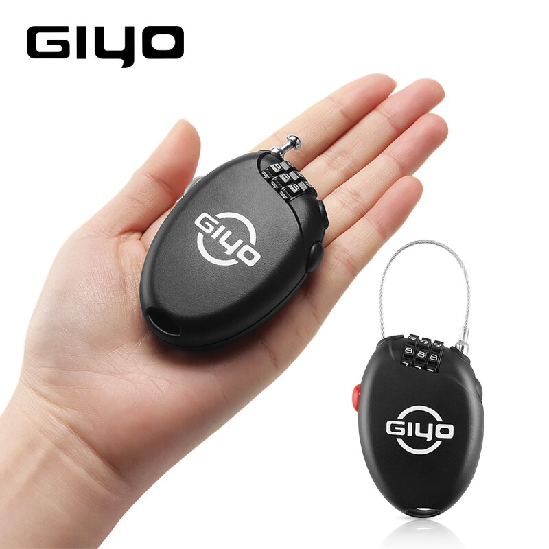 Giyo Multi Functie Mini Kabel Fietsslot 3 Digit Wachtwoord Fietsslot Fietsen Helm Lock Anti Diefstal Code Hangslot Lock voor Fiets