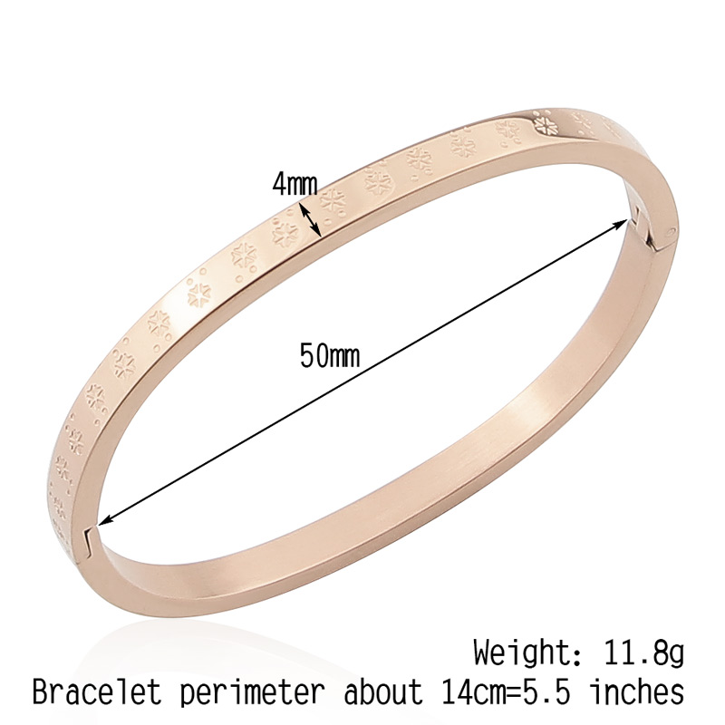 Nuovi gioielli caldi dell'acciaio inossidabile per i regali di marca di amore del partito del braccialetto grafico del fiocco di neve delle donne e dei bambini all'ingrosso: 4MM  Rose 50mm