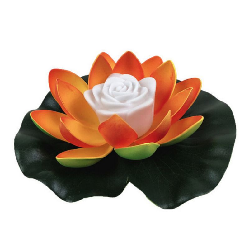 18cm Künstliche Lotus-förmigen Geändert Schwimm Blume LED Lampen Wasser Schwimmen Schwimmbad wünschen Licht Mit Einschließlich Batterie Blumen: O