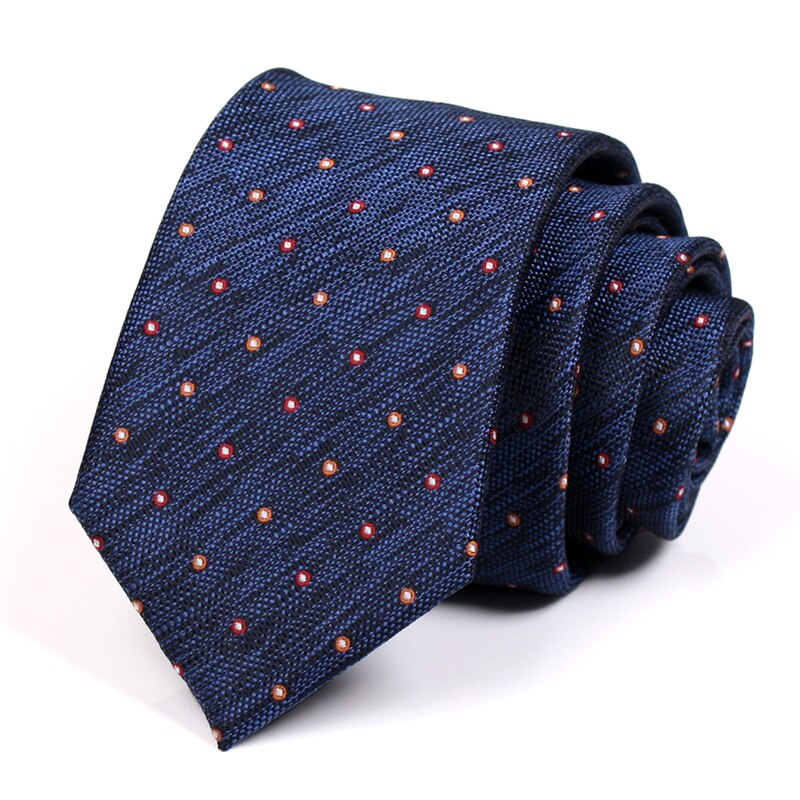 2021New 7CM Navy Blue Tie For Men Formal Business Suit Necktie With Box: Default Title