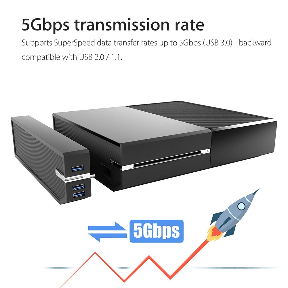 3 Ports USB 3.0 Hub HDD Adapter External Storage Memory Bank Expand Coal 2.5" 2TB Hard Drive for Xbox One Game Accessories
