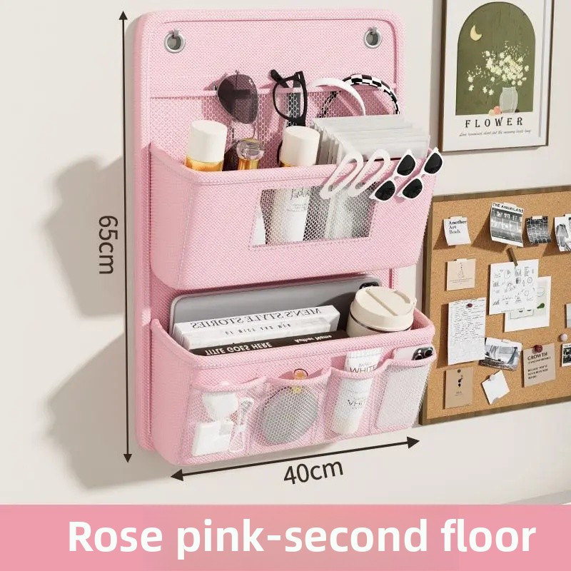 Hanging Storage Bag Closet Organizer for Dormitory And Home Miscellaneous Items Storage No Drilling Required Oxford Cloth Bag: black