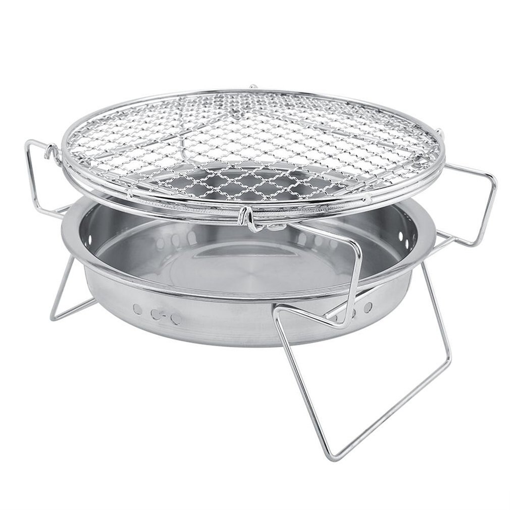 Outdoor Stainless Steel Bbq Grill Small Portable Barbecue Grill Camping Picnic Charcoal Stove Folding Grill