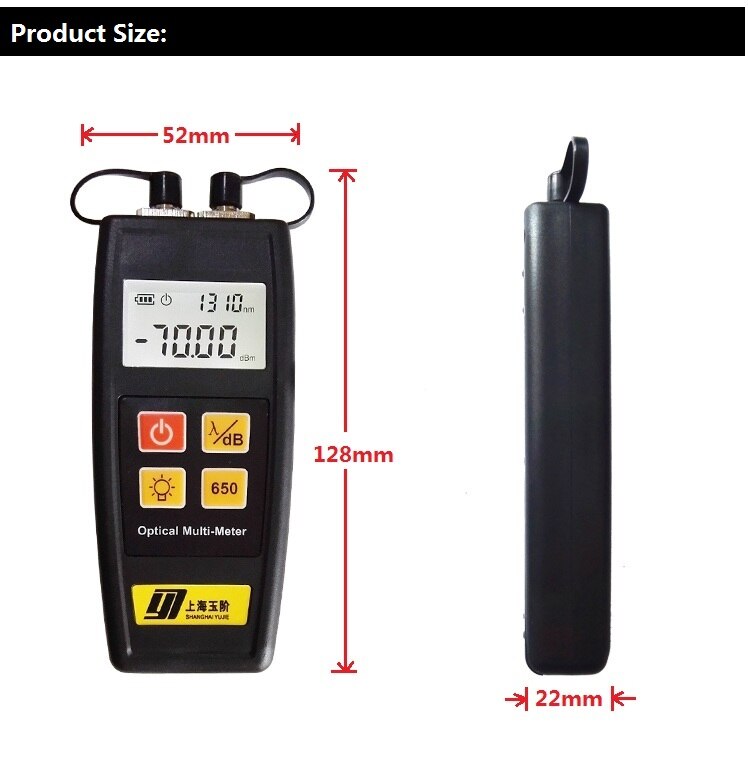 Oplaadbare Multi-meter Fiber Optische Power Meter met Visual Fault Locator (2 in 1)