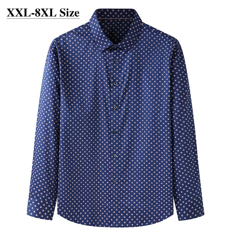 8XL 7XL camicia a maniche lunghe da uomo oversize oversize 100% cotone moda onda autunno affari Casual camicie di marca abiti di qualità