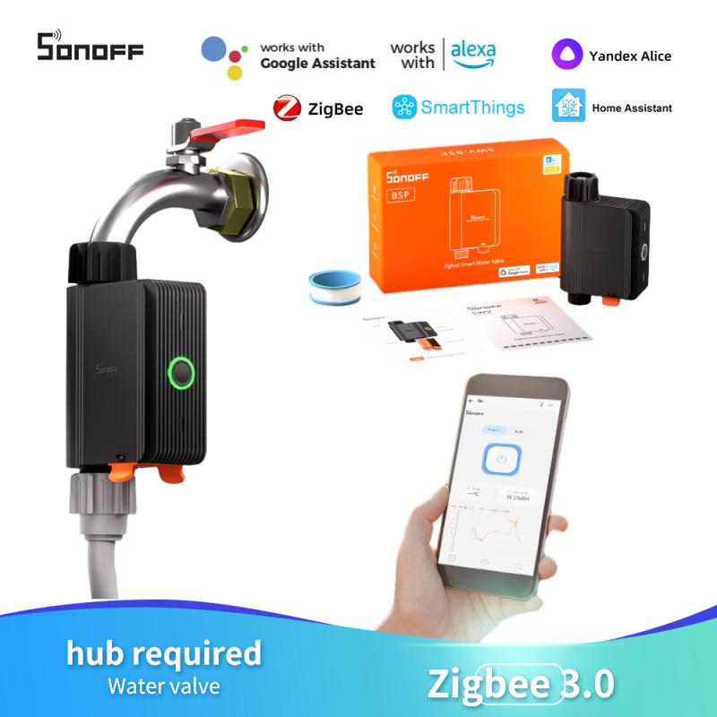 SONOFF SWV zawór wodny kran Zigbee inteligentny kontroler nawadniania Systerm Timer App sterowanie głosem za pośrednictwem Alexa Google Home Assistant