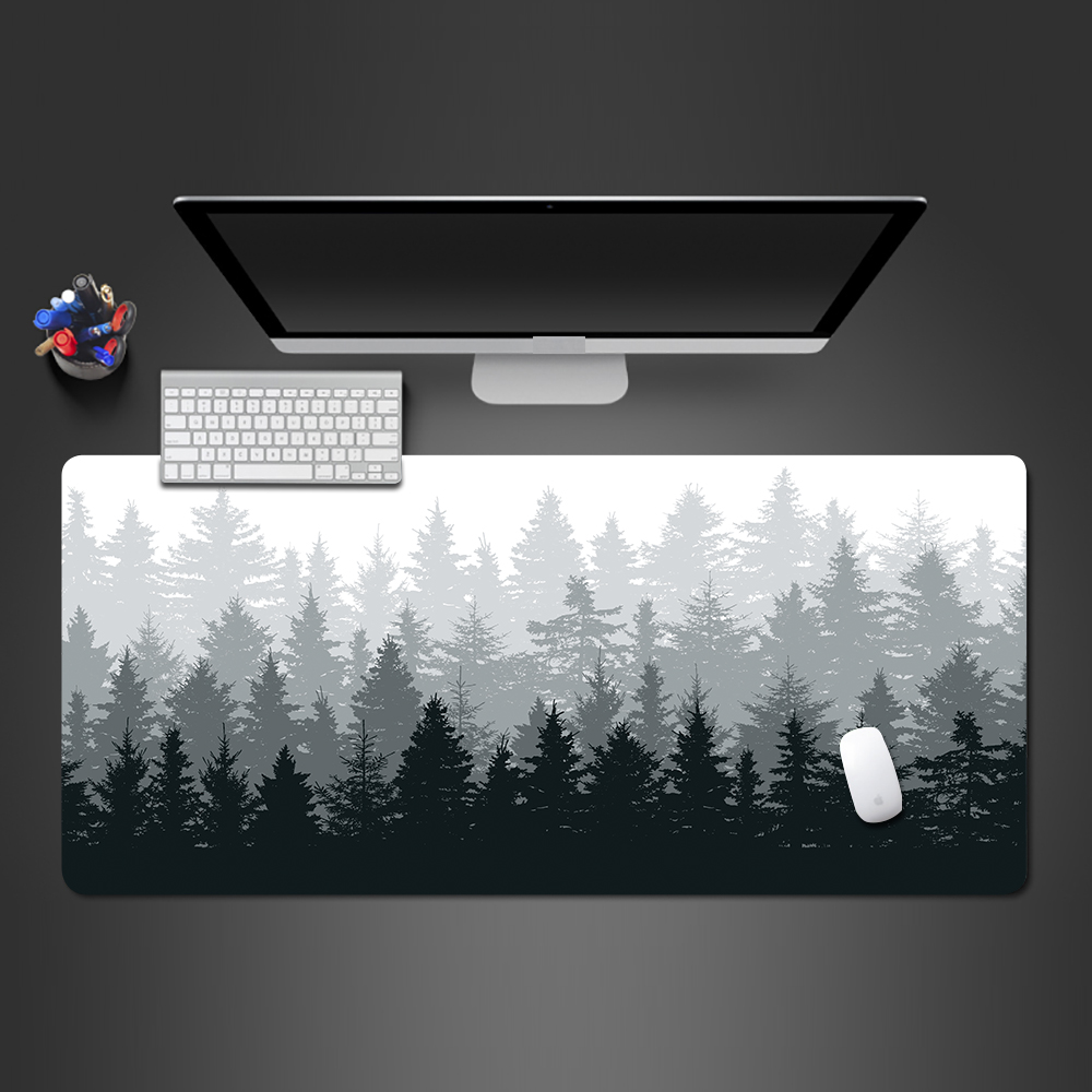 Forest Trees Xxl Mouse Pad Gamer Black Mousepad Computer Tables Desk Mat PC Office Carpet Laptop Keyboard Gaming Mats Mause Ped: BEAN PASTE