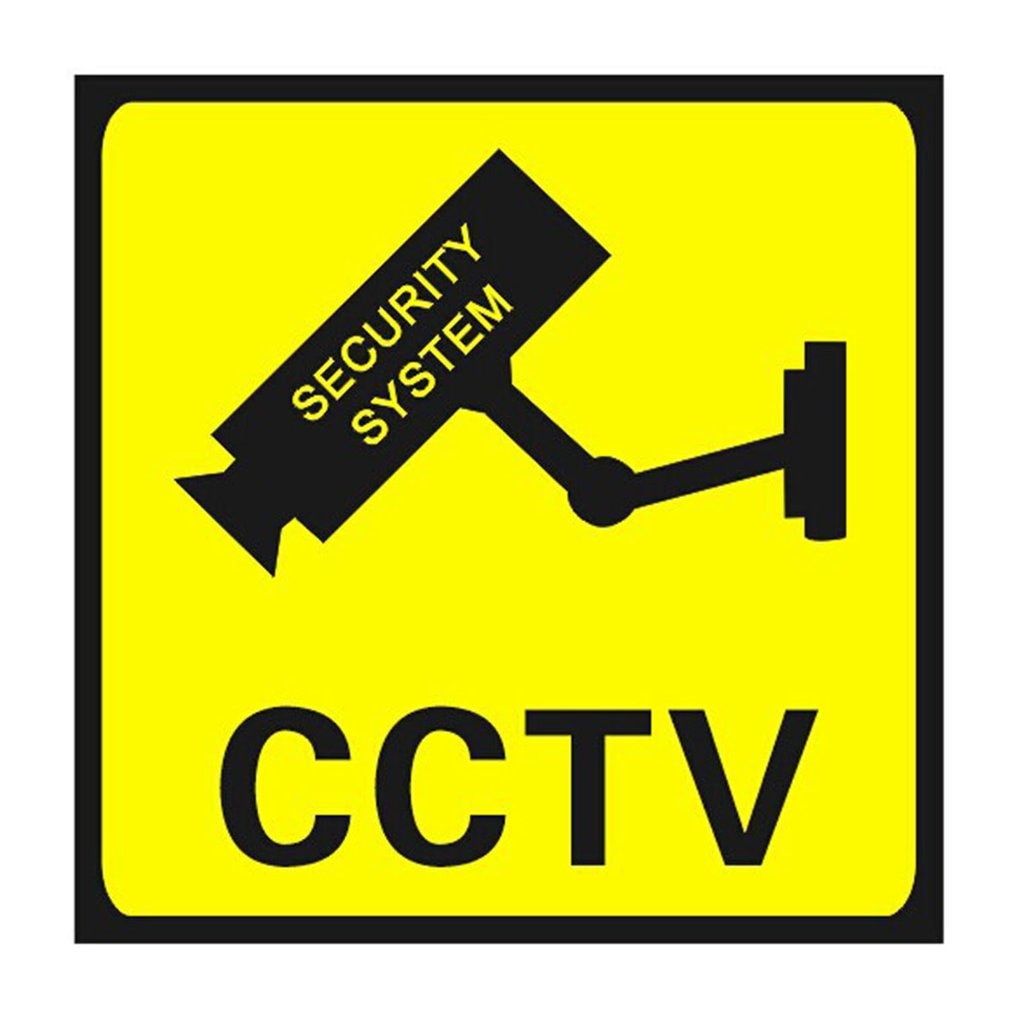 Vierkante Cctv Surveillance Beveiliging 24 Uur Monitor Camera Waarschuwingsstickers Teken Alert Muursticker Waterdicht Lables