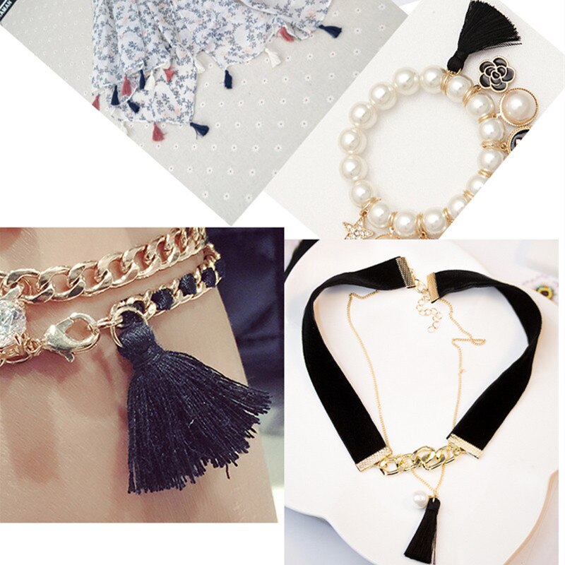 30Pcs Color Mini Tassel Fringe DIY Material Cotton Cord Tassel Trim Garments Curtains Decorative Tassels Lace Ribbon Accessories