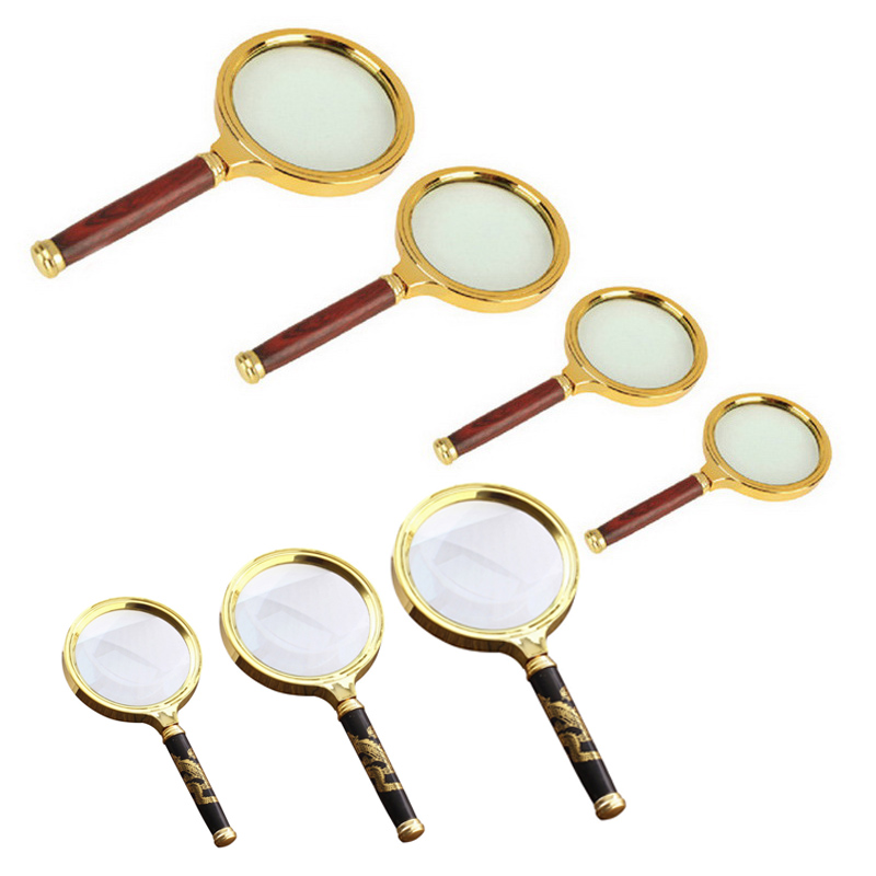 Junejour 10X Magnifying Glass Handheld 60mm/70mm/80mm/90mm Loupe Portable Magnifier for Jewelry Newspaper Reading
