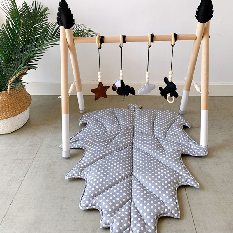 Sammenleggbar blad baby lekematte nordisk barnematte baby klatrepute barneteppe babymatter babyrom dekorasjonstilbehør hjemmeinnredning