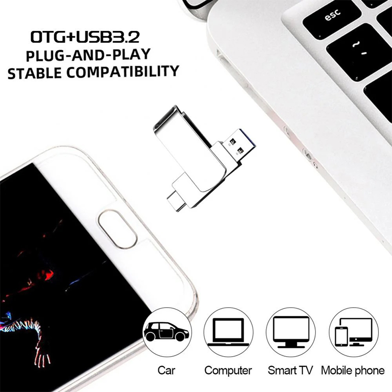 Xiaomi-Clé USB 3.2 en métal haute vitesse, clé USB étanche, clé USB de type C pour ordinateur, 16 To, 2 To, 512 Go