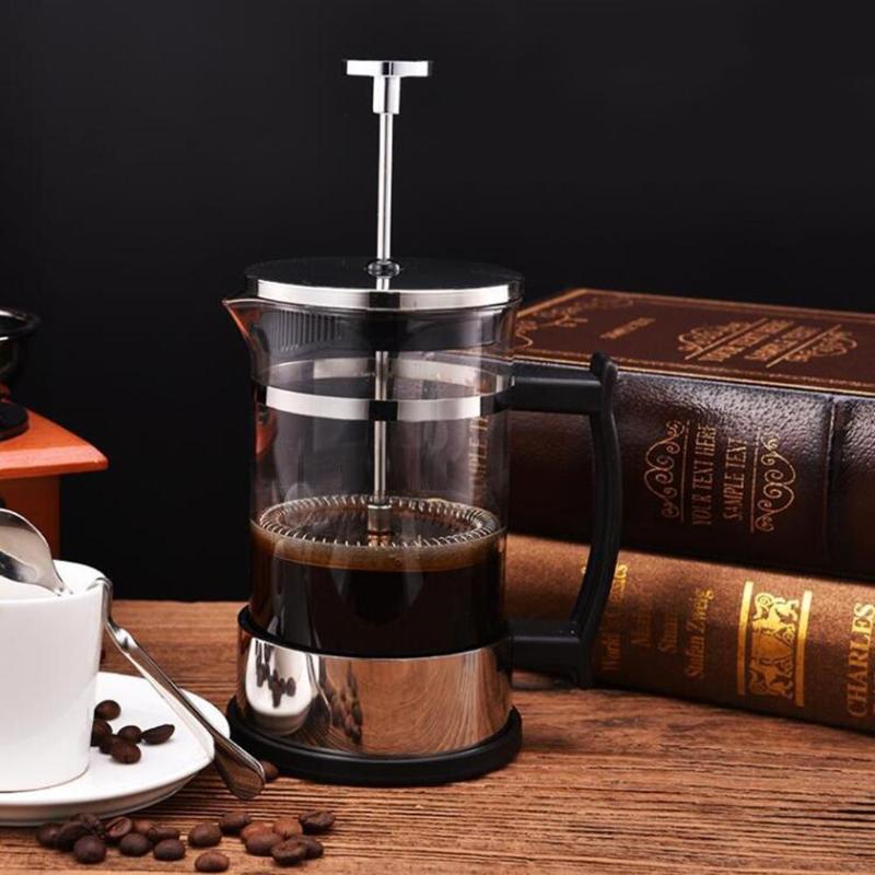 boog Calligrapher Beoordeling Roestvrij Staal Glazen Theepot Koffiekan Franse Koffie Thee Percolator  Filter Pers Plunger 350ml Handmatige Koffie Espresso Maker Pot – Grandado
