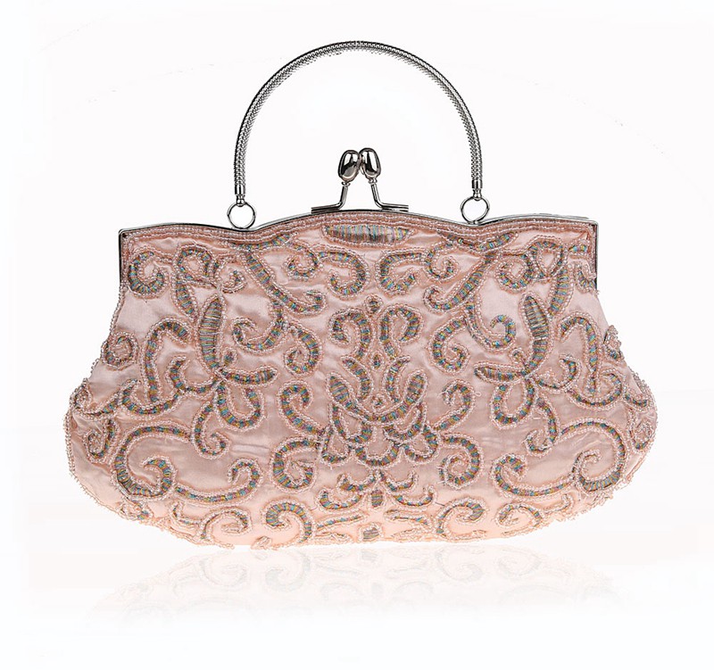 100% Hand made Luxe Dag Clutch Vrouwen Purse Paars keten Dame Avondtasje voor Party Bridal Wedding Zwart Bolsa Feminina: champagne