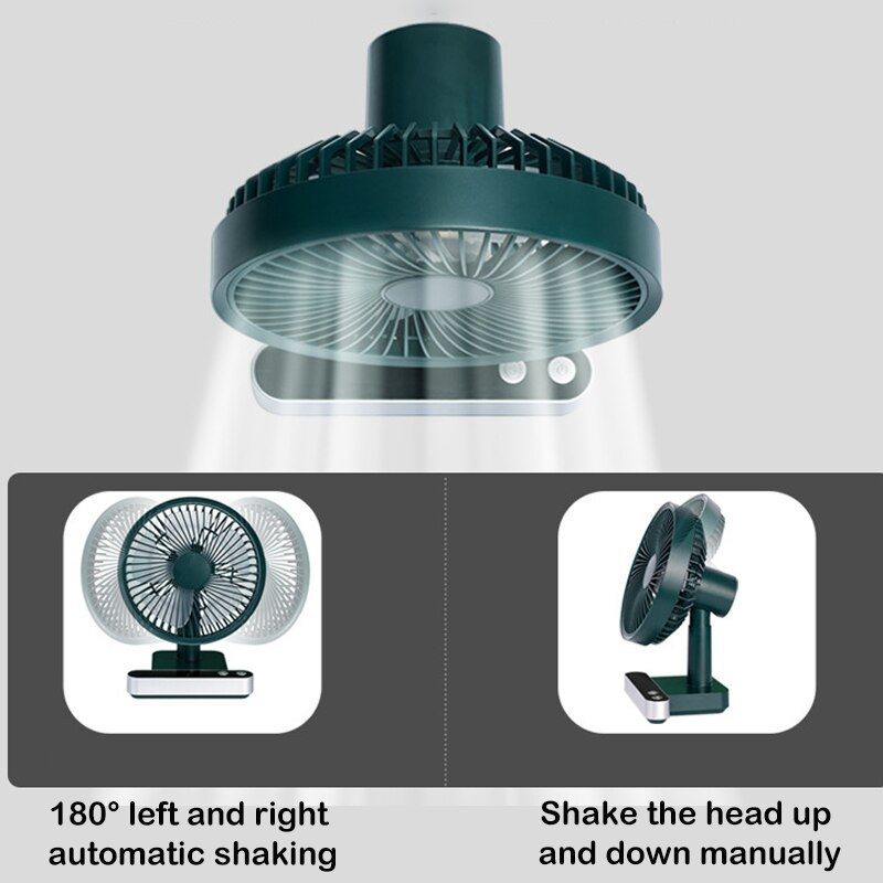 Hoofd Schudden Desktop Fan Digital Display Usb Kleine Ventilator Oplaadbare Lange Levensduur Batterij Luchtkoeler Fan Stille Cyclus Elektrische Ventilator