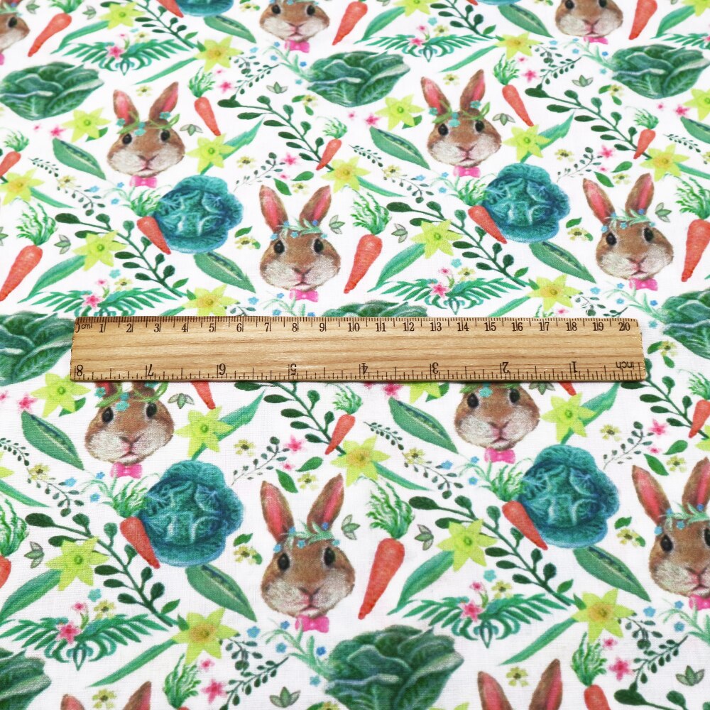 50*140CM Ostern Bunny Druck Stoff Polyester CottonDIY Handgemachte Textil Nähen Patchwork Für Taschen Kleid Tischdecke, c3140: 1059700001