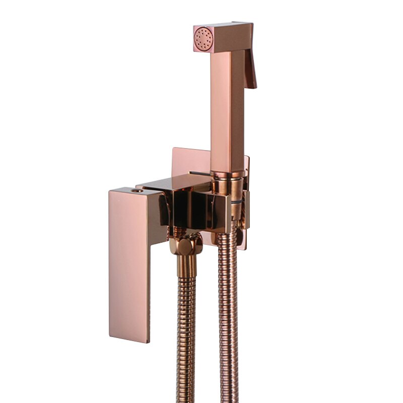SHBSHAIMY Schwarz Durcheinander Schlecht Bidet Armaturen Hochdruck Spritzgerät dusche wasserhahn Bidet wc waschmaschine Warmen und Kalten Wasser Mischer: Rose Gold A