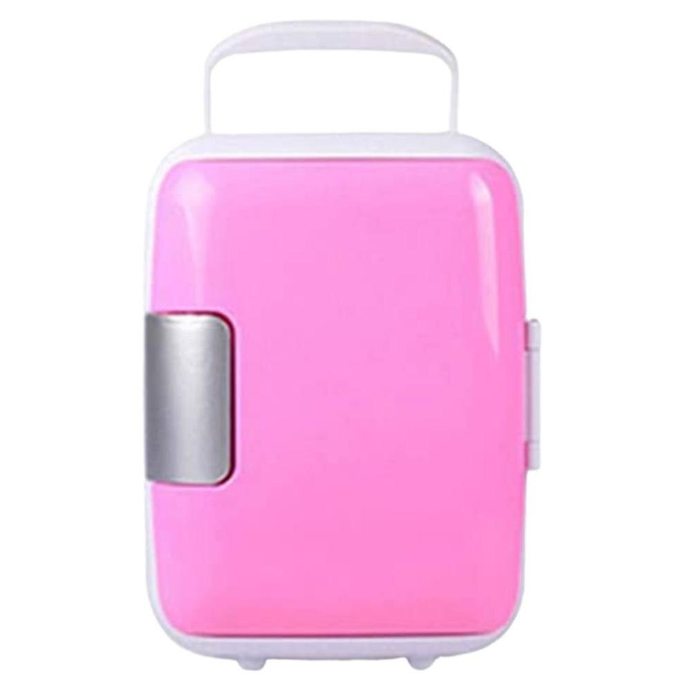 4L Mini Fridge Refrigerator Portable Car Freezer Car Refrigerator Cooler Heater Universal Vehicle Parts salefor: Pink