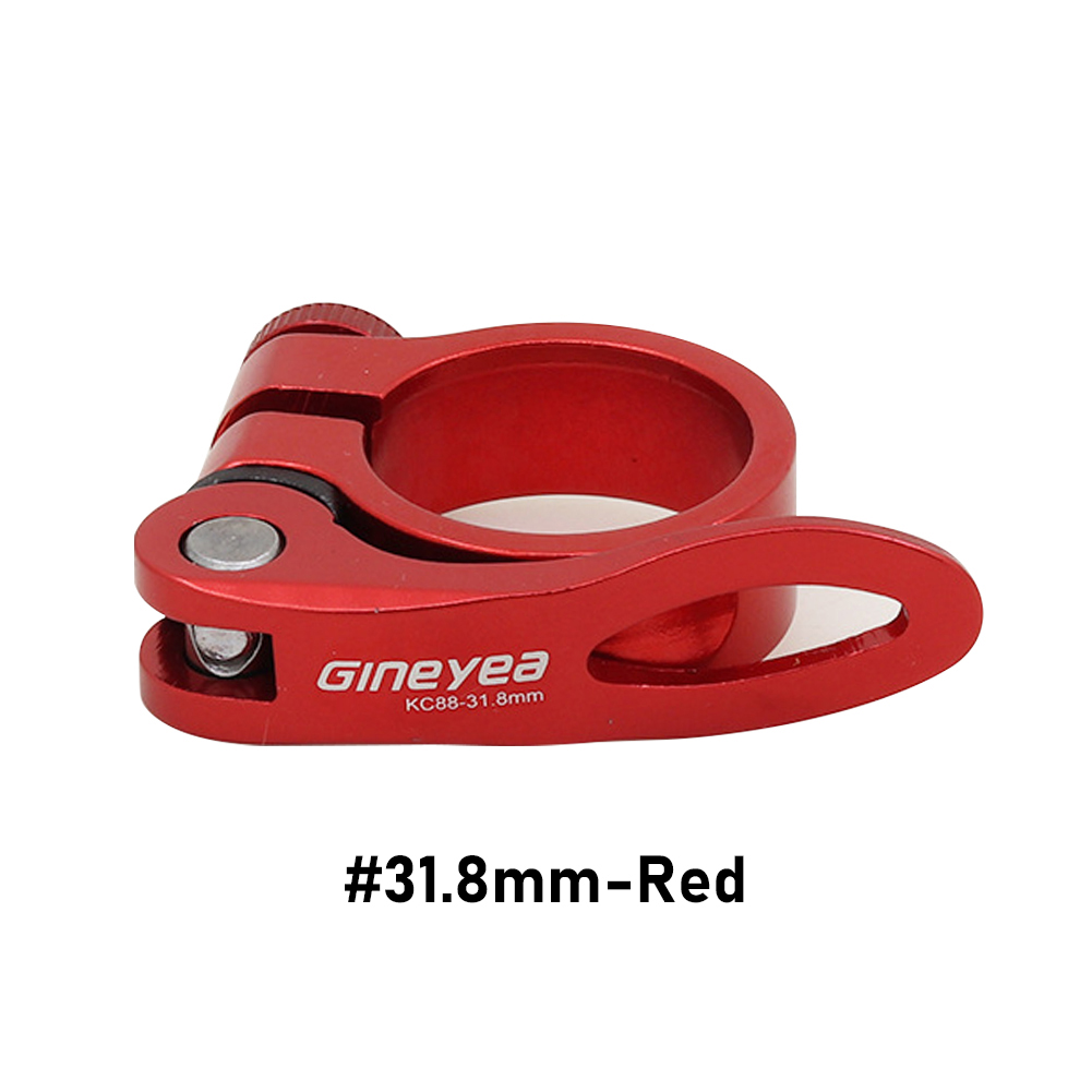 Alloy Bike Seat Clamp Aluminium Quick Release Mountain MTB BMX Road Bike bicycle Seatpost Clamp: 31.8mm-Red