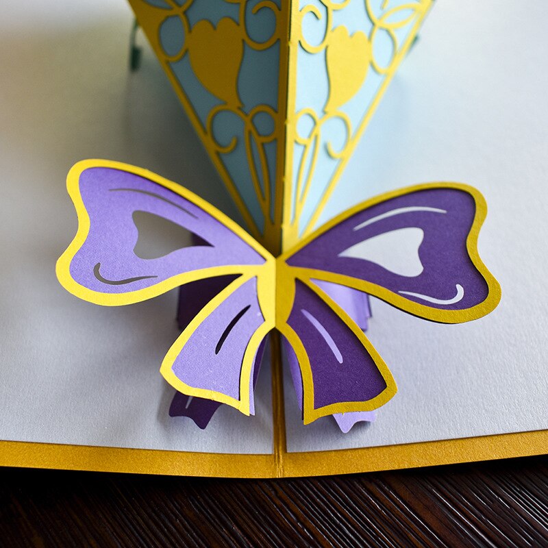 3D Flower Handmade Pop Up Thank You Card Thanksgiving Cards Mother's Day Greeting Cards With Envelope for Mom GHS99