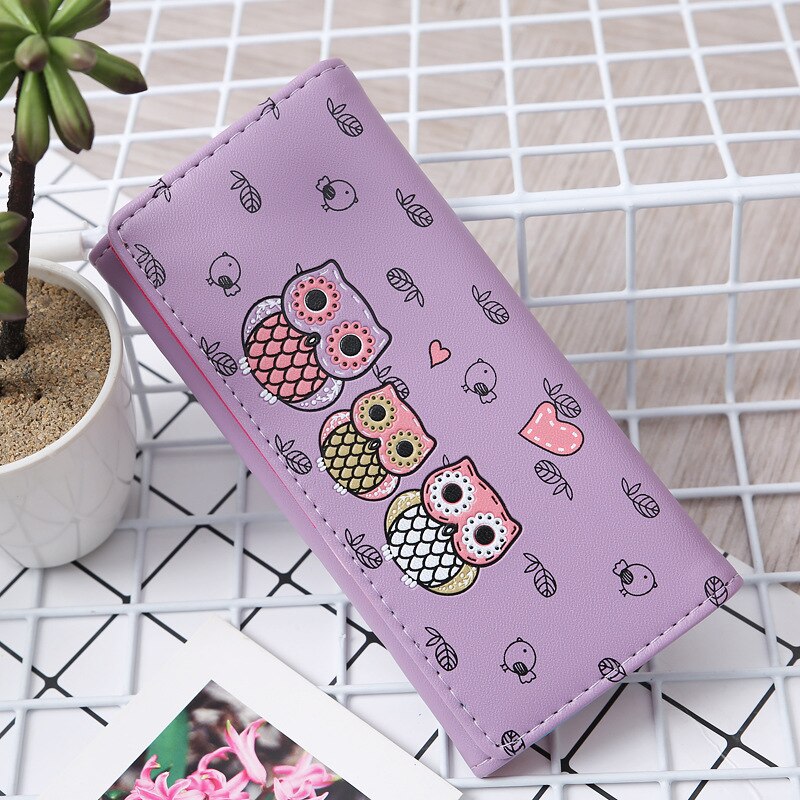 Women Wallets Cute Owl Lady Coin Purse Parent-child Style MoneyBags Clutch Cartoon Wallet Cards ID Holder Purses Burse Notecase