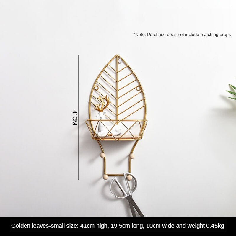 Nordisk stil vertshus moderne minimalistisk gylden kappekrokstativ til stue myke dekorasjoner slagfritt hjem veggdekorasjonsstativ: 08