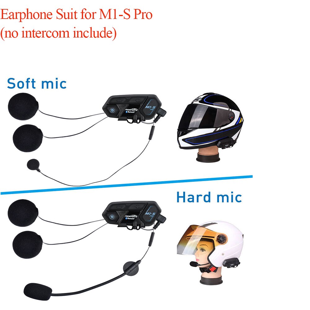 Fodsports Motorcycle Helmet Headset Intercom with Microphone Clip for M1-S Pro Bluetooth Earpiece Earphone Accessories