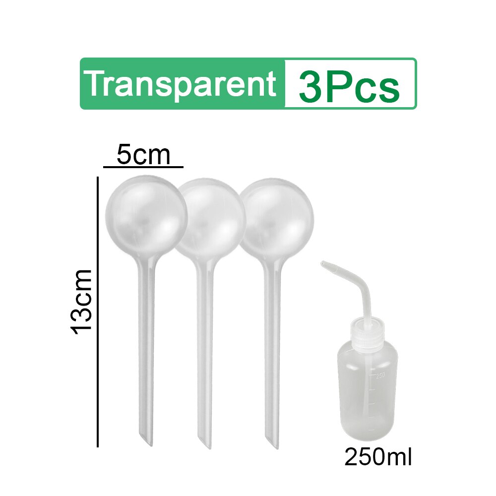 Plant Watering Bulb Self Watering Device Pot Automatic Houseplant Plant Pot Bulb Globe Garden Watering System For Plant 3/6Pcs: 3 Pcs Transparent S